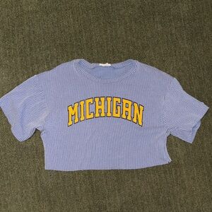 Blue and Yellow Michigan Crop Top